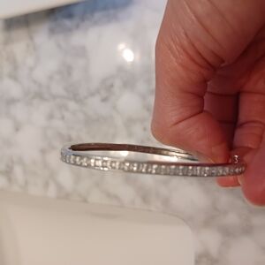 Sterling Silver Cubic Zirconia Bangle Bracelet